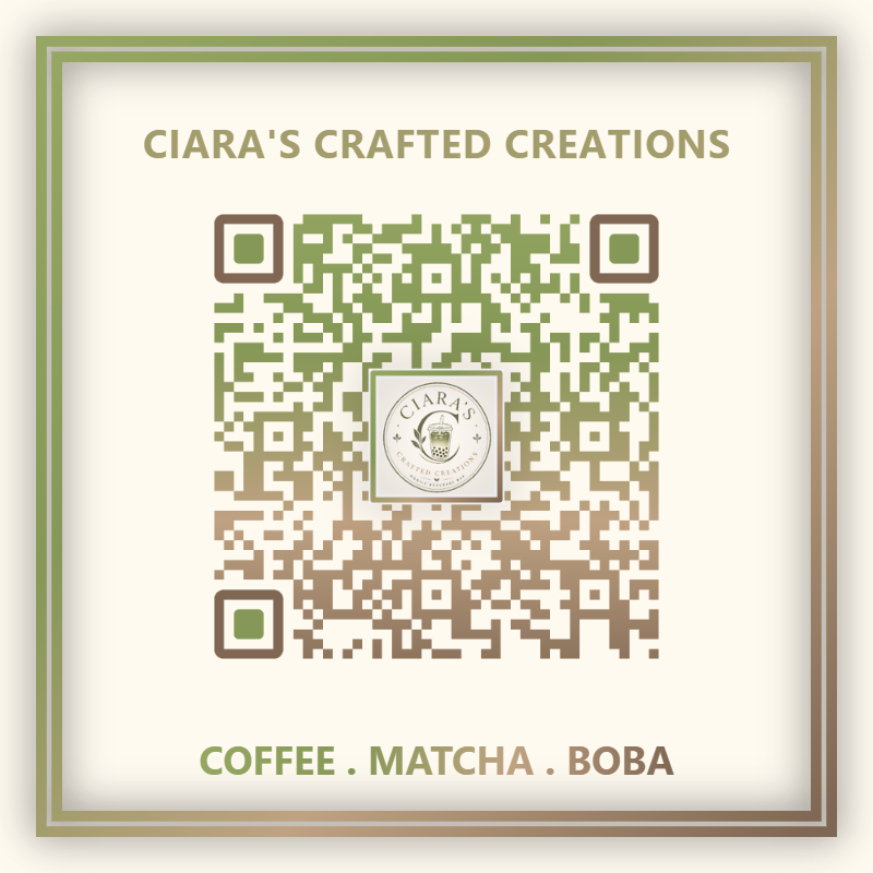 Ciara’s Crafted Creations menu QR code